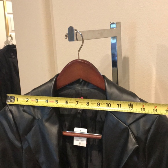NWT BEBE 2B Black Faux Leather Peplum Jacket S - Picture 7 of 11